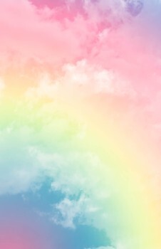 Non-woven mural pastel colors colorful rainbow right