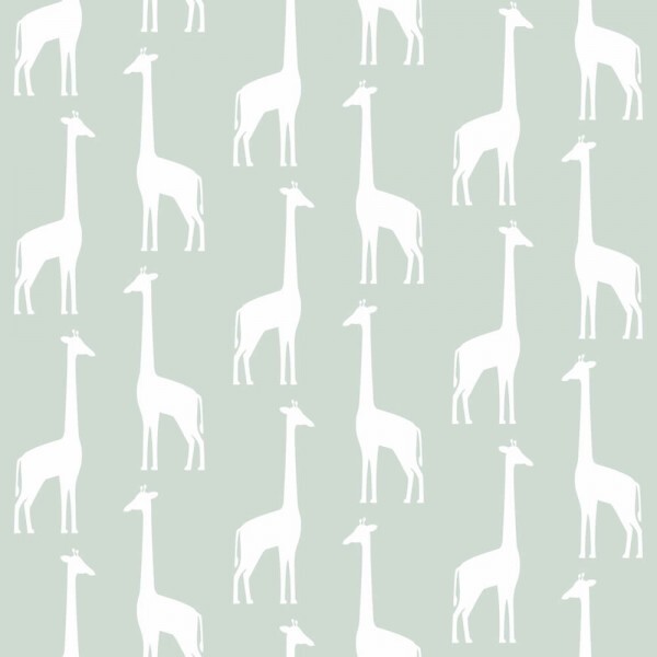 Wallpaper mint-green giraffes