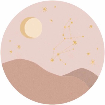 Sternzeichen Löwe rundes Wandbild rosa Explore Eijffinger 323132