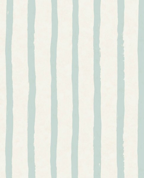 Non-woven wallpaper Mint stripes