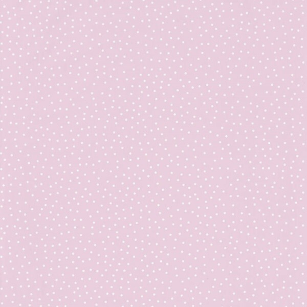 Non-woven wallpaper pink White dots