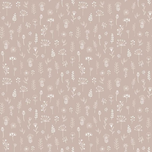 comic flower wallpaper pink beige Woodland Rasch Textil 039280