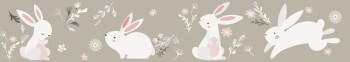 little bunny border cream white and pink Kids Walls Marburg 45862