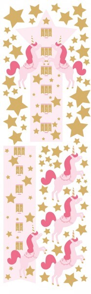 Wall stickers unicorns stars gold
