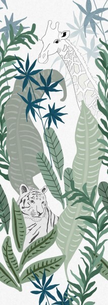 Wandbild Grüner Dschungel Tiere Sofie & Junar INK7646