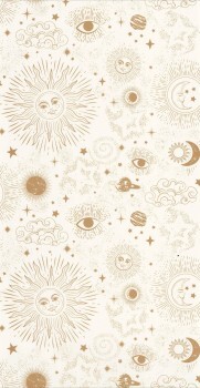sun space wallpaper white and cream Young and free YNF103240020