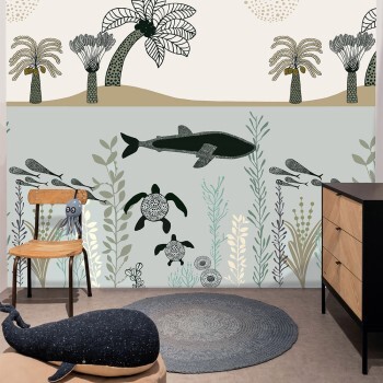 sea nature murals white and blue Onszelf Stories Rasch 557459