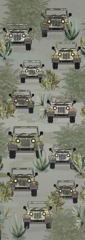Wandbild Vlies Oliv-Grüne Jeeps Sofie & Junar INK7653