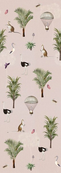 Tiermotive Dschungel Wandbild rosa Olive & Noah Behang Expresse INK7806