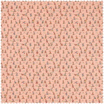 Decorative fabric Disney's Mickey Mouse and Minnie Mouse flower meadow pink DDIF227143