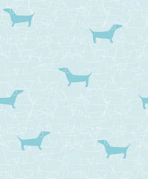 Mint Blue Dog Wallpaper Havana Behang Expresse HA68475