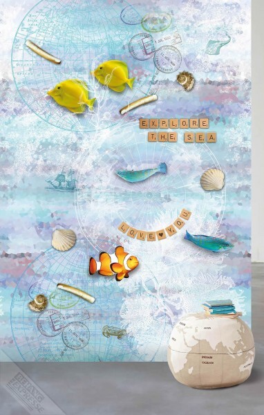 Wandbild DI2005 Vlies Blaues Meer Fische Wanna Haves