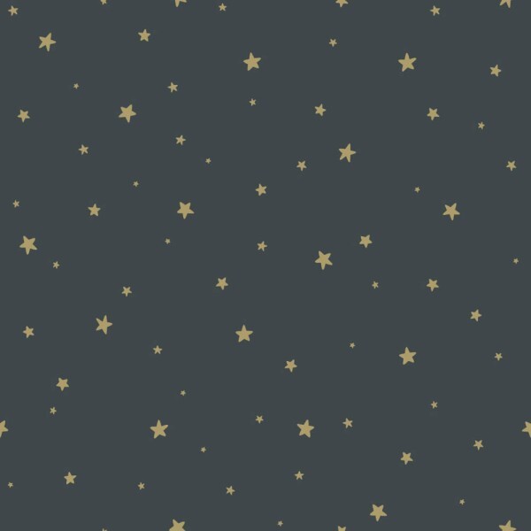 Dark blue and gold non-woven wallpaper night sky Woodland Rasch Textil 139261