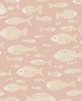 sea motif fish in the water non-woven wallpaper pink Explore Eijffinger 323001
