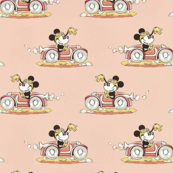 Vliestapete Minnie Maus Auto Disney rosa DDIW217268