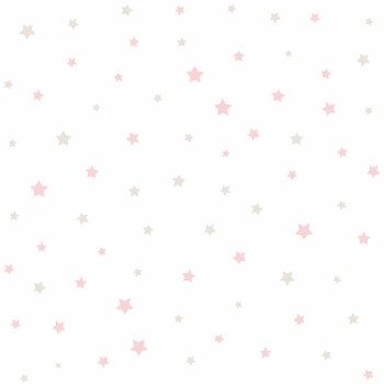 SALE Tapetenrolle 104572 kleine Sternchen Süße Sterntapeten Tapete weiß und rosa Pippo Rasch Textil