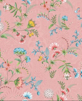 Wallpaper non-woven pink tendrils flowers Pip Studio 5 300122