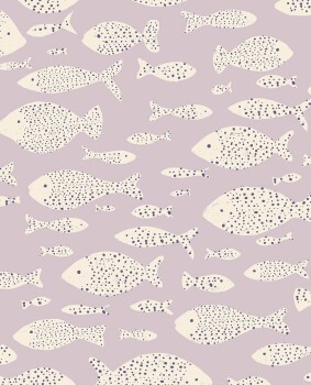fish underwater non-woven wallpaper lilac Explore Eijffinger 323002