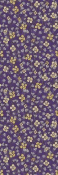 Violett Blumen-Wandbild Blumen Gelb