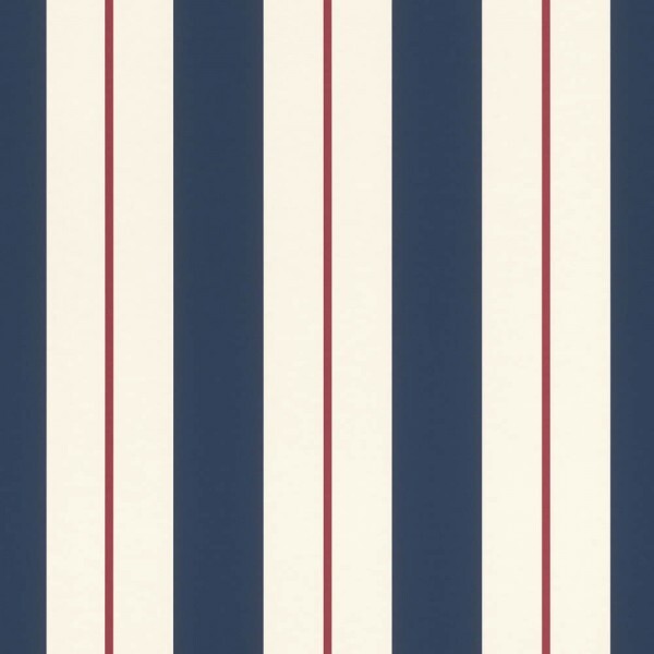 stripes wallpaper red blue non-woven