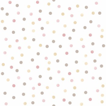 Little dots white yellow and pink wallpaper Mondobaby Rasch Textil 113025
