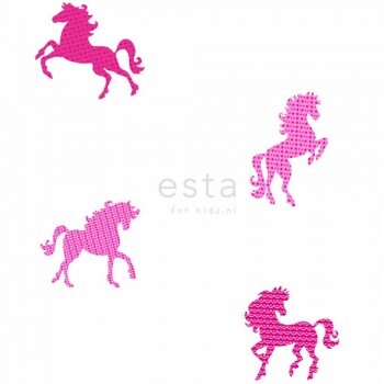 Mädchenzimmer Pferde Pink Papier-Tapete