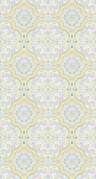 Pattern Embellishments Mural Blue & Yellow Olive & Noah Behang Expresse INK7808