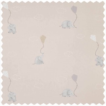 Furnishing fabric small elephants animals beige MWS29981223
