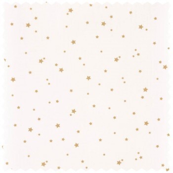 Deco Fabric White Golden Stars