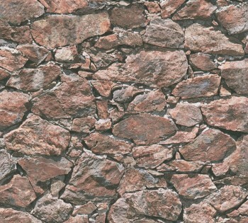Vliestapete AS Creation Best of Wood'n Stone 35583-2 rot-grau Steine