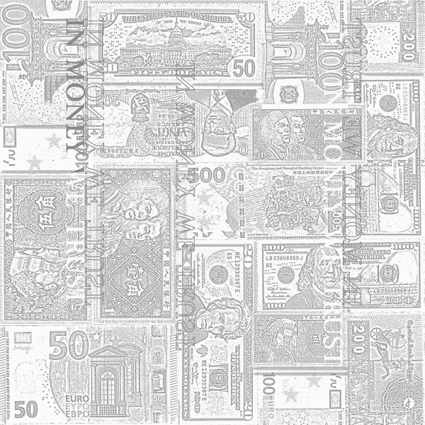 Wallpaper banknotes grey white