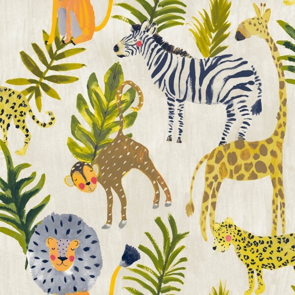 Colorful wallpaper safari motifs Jack n Rose Grandeco JS2101