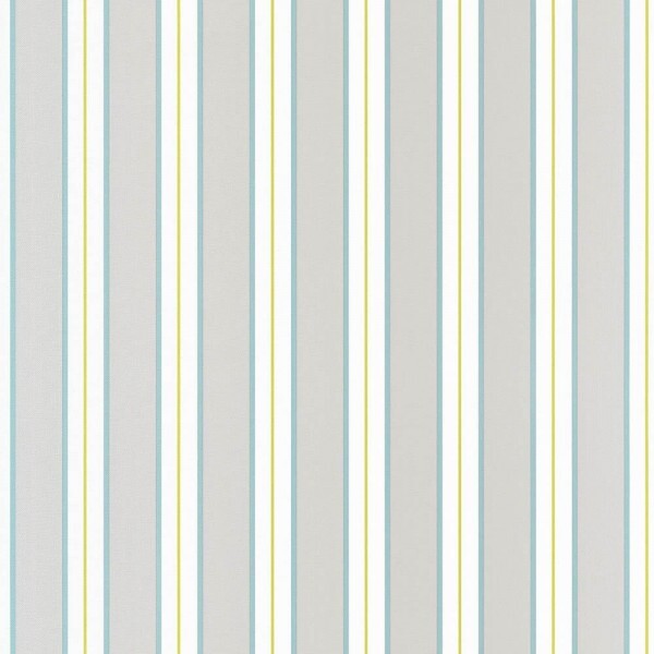 non-woven wallpaper grey light blue stripes