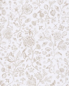 Eijffinger PIP Studio 55-375010, Vliestapete taupe weiß Blumen