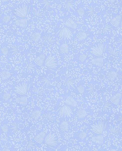 pattern wallpaper plants light-blue non-woven