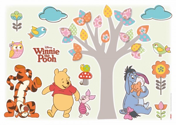 Sticker Wandsticker Winnie Pooh Natur Bunt