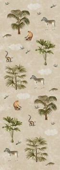 Afrika Tiere im Dschungel Wandbild beige Olive & Noah Behang Expresse INK7802