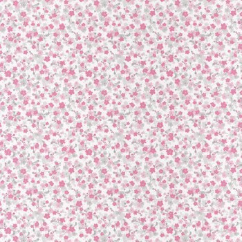 Blumen Papier-Tapete Pink
