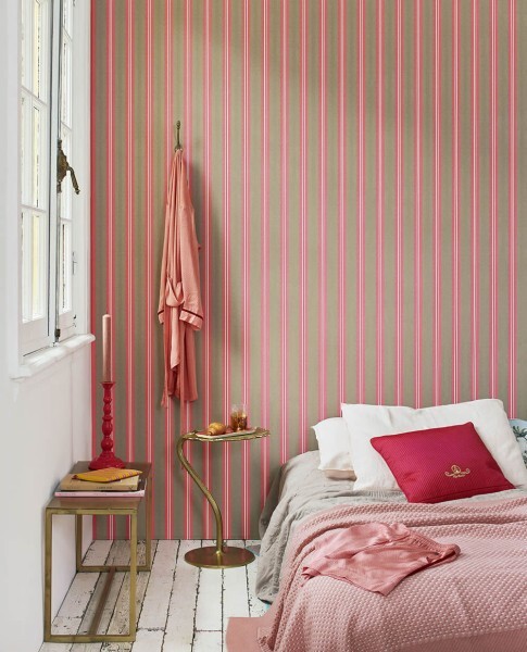 Wallpaper non-woven stripes pink taupe Pip Studio 5 300131