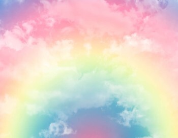 Ganzer Regenbogen Bunt Pastell Wandbild Vlies Good Vibes