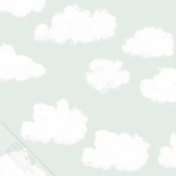 Weiße Wolken Vliestapete Mint-Grün Puck & Rose 27111