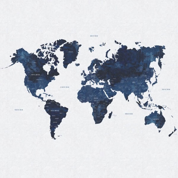 World Map Mural Xl