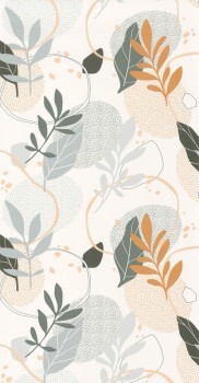 Cream green leaf pattern wallpaper Young and free YNF103267063