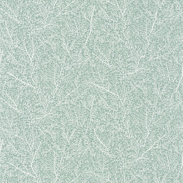 White Coral Pattern Pale Green Wallpaper Sea You Soon