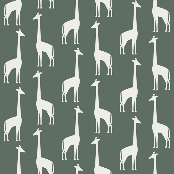 Wallpaper giraffes dark-green