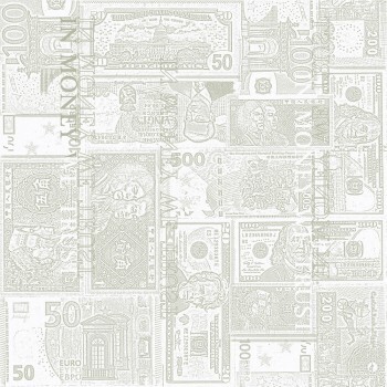 Wallpaper banknotes pale green