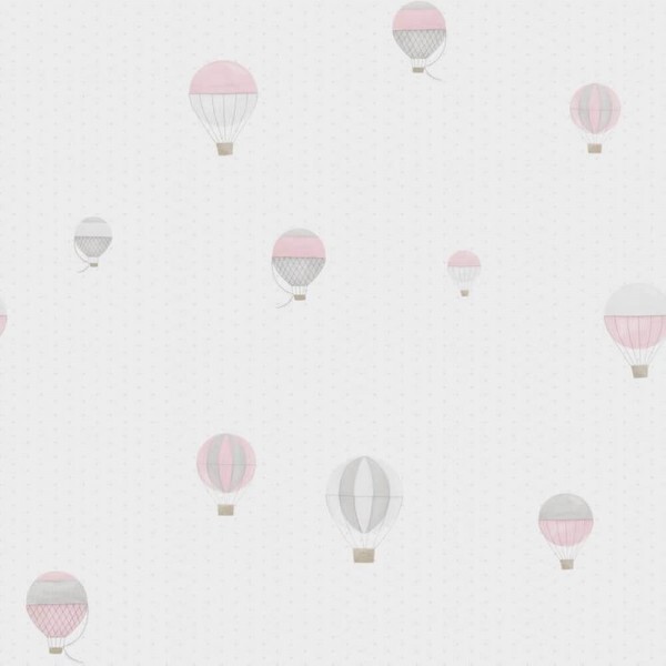 wallpaper small dots hot air balloons white MLW29774314