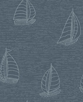 nature motifs sailing boats non-woven wallpaper jeans-blue Explore Eijffinger 323014