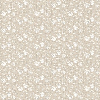 non-woven wallpaper coral plants beige white 014855