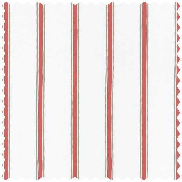 Decorative fabric cream red stripes